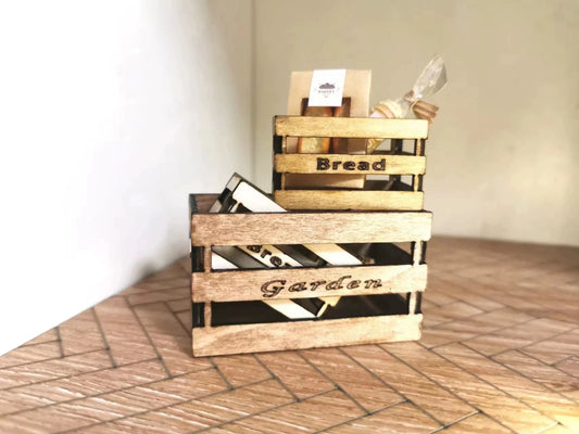 Boîte à cadre en bois à l'échelle 1:6, ensemble de nourriture miniature, accessoires de scène pour maison de poupée BJD