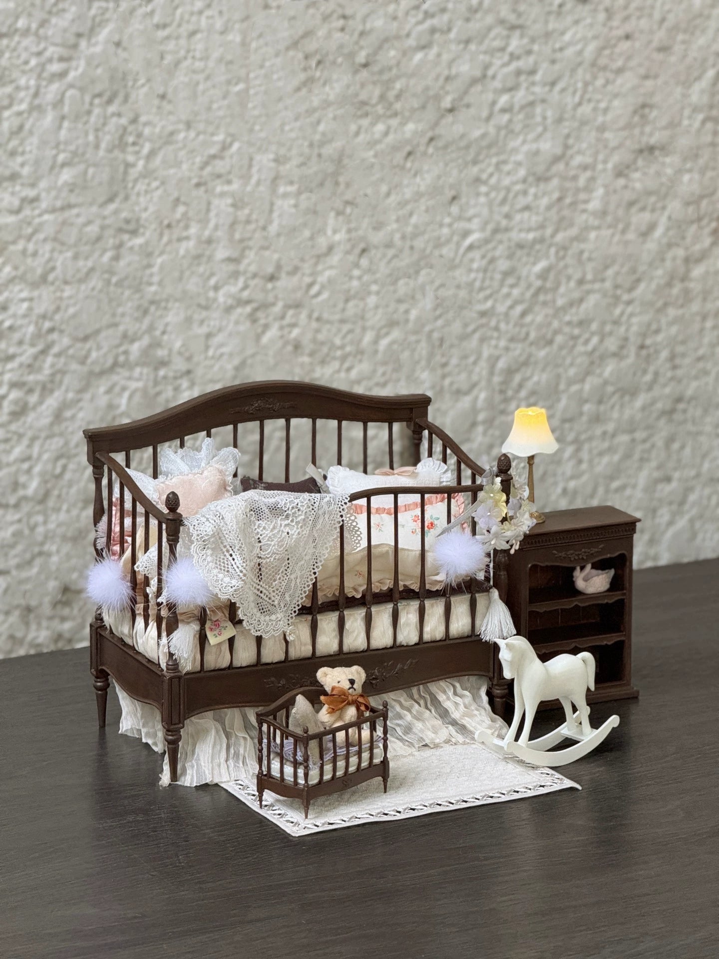 Gabinete de madera a escala 1:6, muebles de casa de muñecas en miniatura, decoración para sala de estar