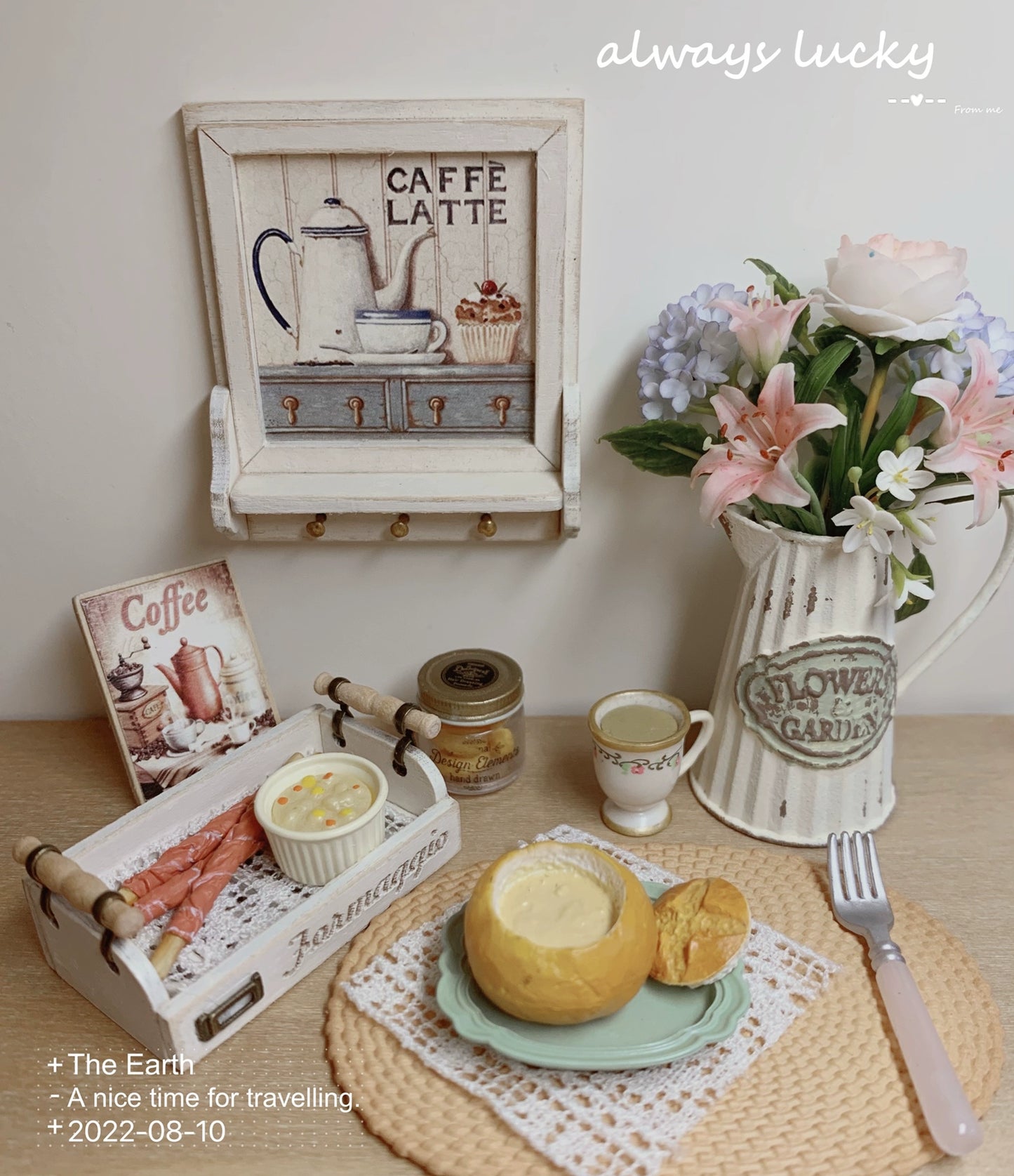 1:6 Scale Miniature Bread Basket Dessert Tray Vintage Dollhouse Furniture Handmade Miniature Accessories