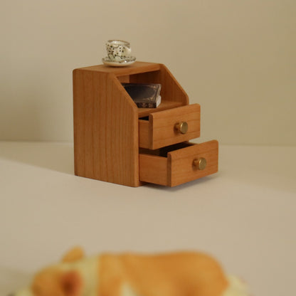 Mesita de noche de madera a escala 1:6, mueble de casa de muñecas en miniatura para Blythe BJD Ob11
