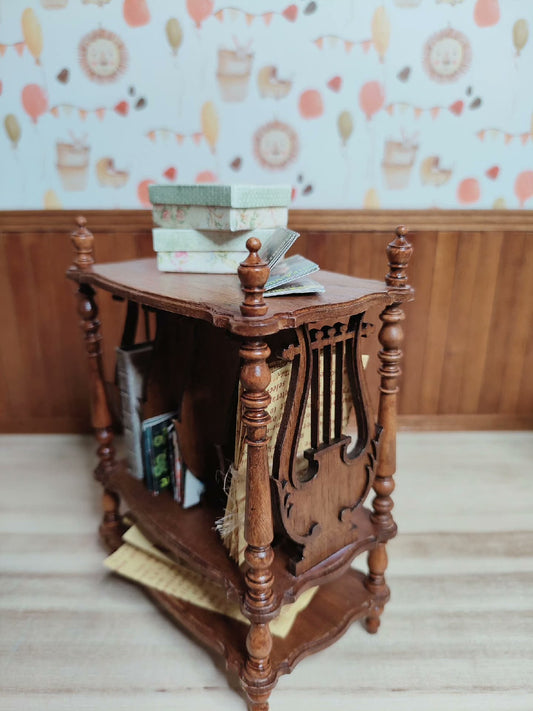 Revistero en miniatura para muñecas BJD a escala 1:6, hecho a mano, para casa de muñecas, accesorios para sala de estar.
