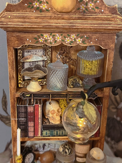 1:12 Scale Miniature Wooden Cabinet With Wise Eyes Duck Design Dollhouse Furniture