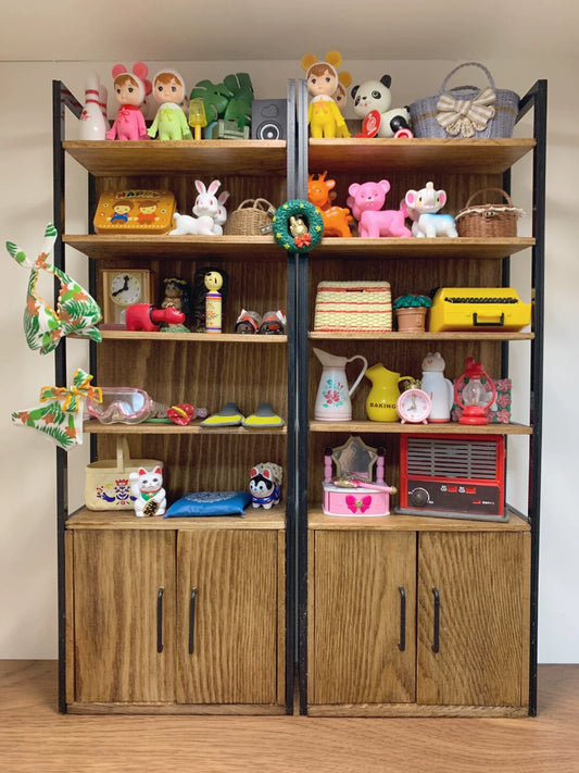 1:6 Scale Wooden Cabinet Shelf Miniature Dollhouse Furniture For Blythe Ob11 Vintage Display