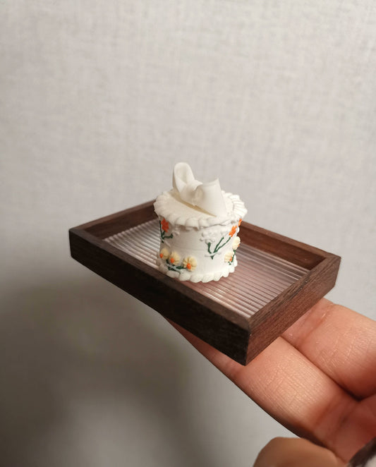 Bandeja en miniatura a escala 1:12, muebles para casa de muñecas en miniatura