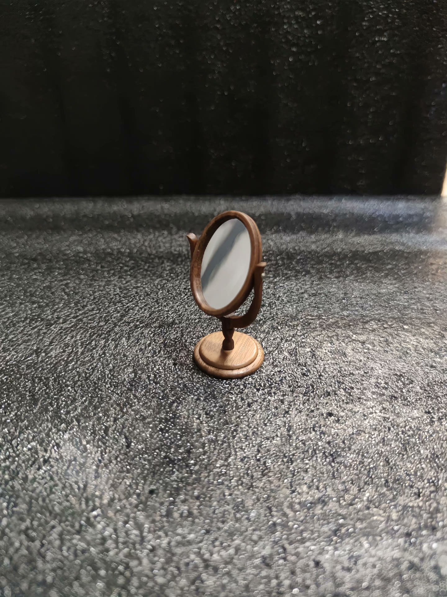 Espejo de tocador de madera a escala 1:6, muebles de casa de muñecas en miniatura para muñecas Blythe BJD