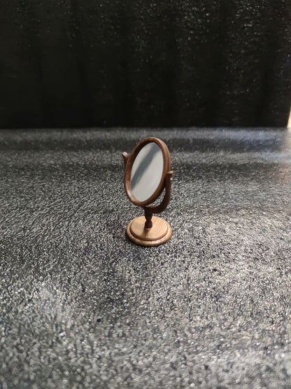 Espejo de tocador de madera a escala 1:6, muebles de casa de muñecas en miniatura para muñecas Blythe BJD