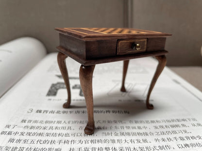 1:12 Scale Handmade Chess Table Miniature Dollhouse Furniture