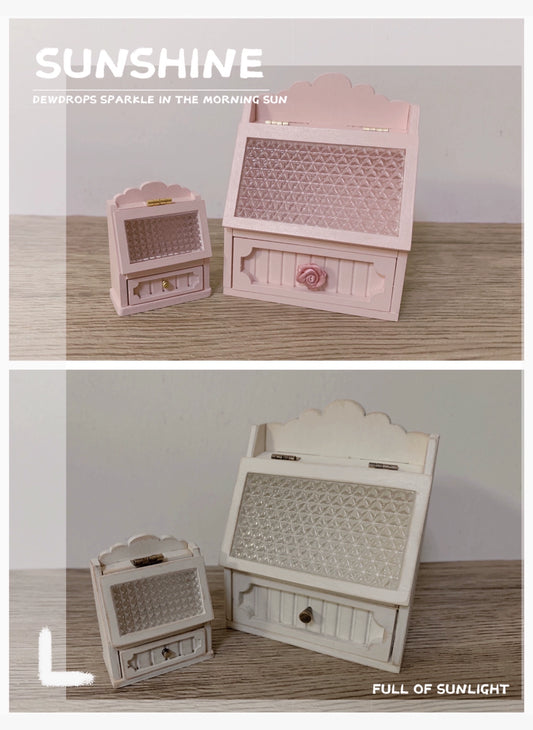 1:6 Scale 1:12 Scale Wooden Cabinet Dollhouse Furniture Miniature Storage Box For Blythe Dolls