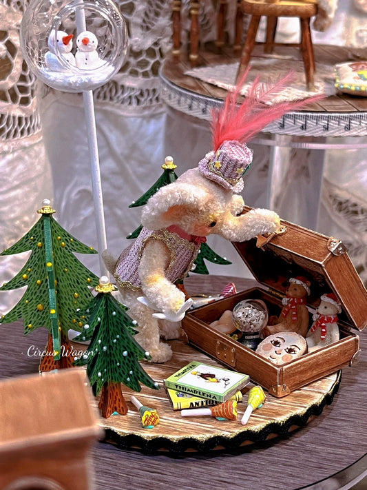 Coffre à jouets miniature à l'échelle 1:12 pour maison de poupée éléphant