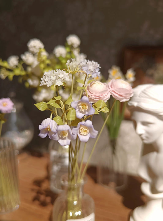 1:6 Scale Miniature Clay Flower BJD Accessory Crispa Angel Clematis Bell