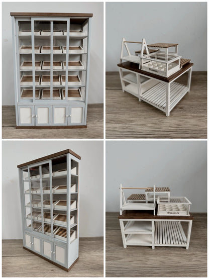 1:6 Scale Nordic Style Miniature Furniture For Blythe And Ob11 Dolls Custom Handmade Wooden Cabinet Living Room Decor