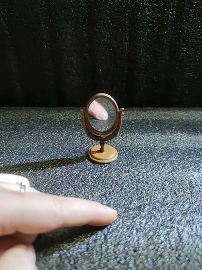 Espejo de tocador de madera a escala 1:6, muebles de casa de muñecas en miniatura para muñecas Blythe BJD