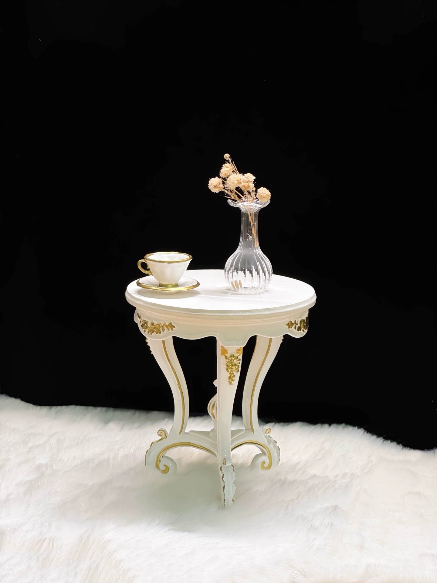 Table d'appoint ronde à l'échelle 1:6, longue table basse, table d'appoint carrée, support haut, lampadaire, meubles miniatures pour maison de poupée