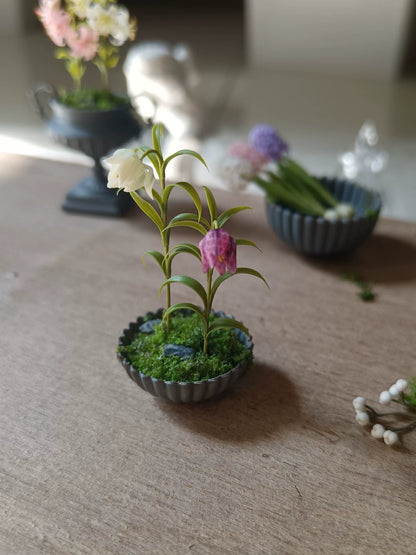 Bonsái de arcilla en miniatura a escala 1:12, decoración para casa de muñecas BJD Blythe