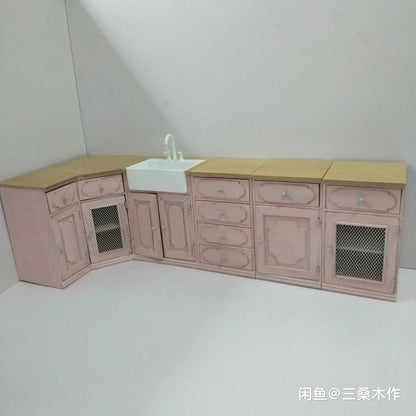 Juego de muebles de cocina en miniatura a escala 1:6 para casa de muñecas BJD Blythe, accesorios para muñecas en miniatura.
