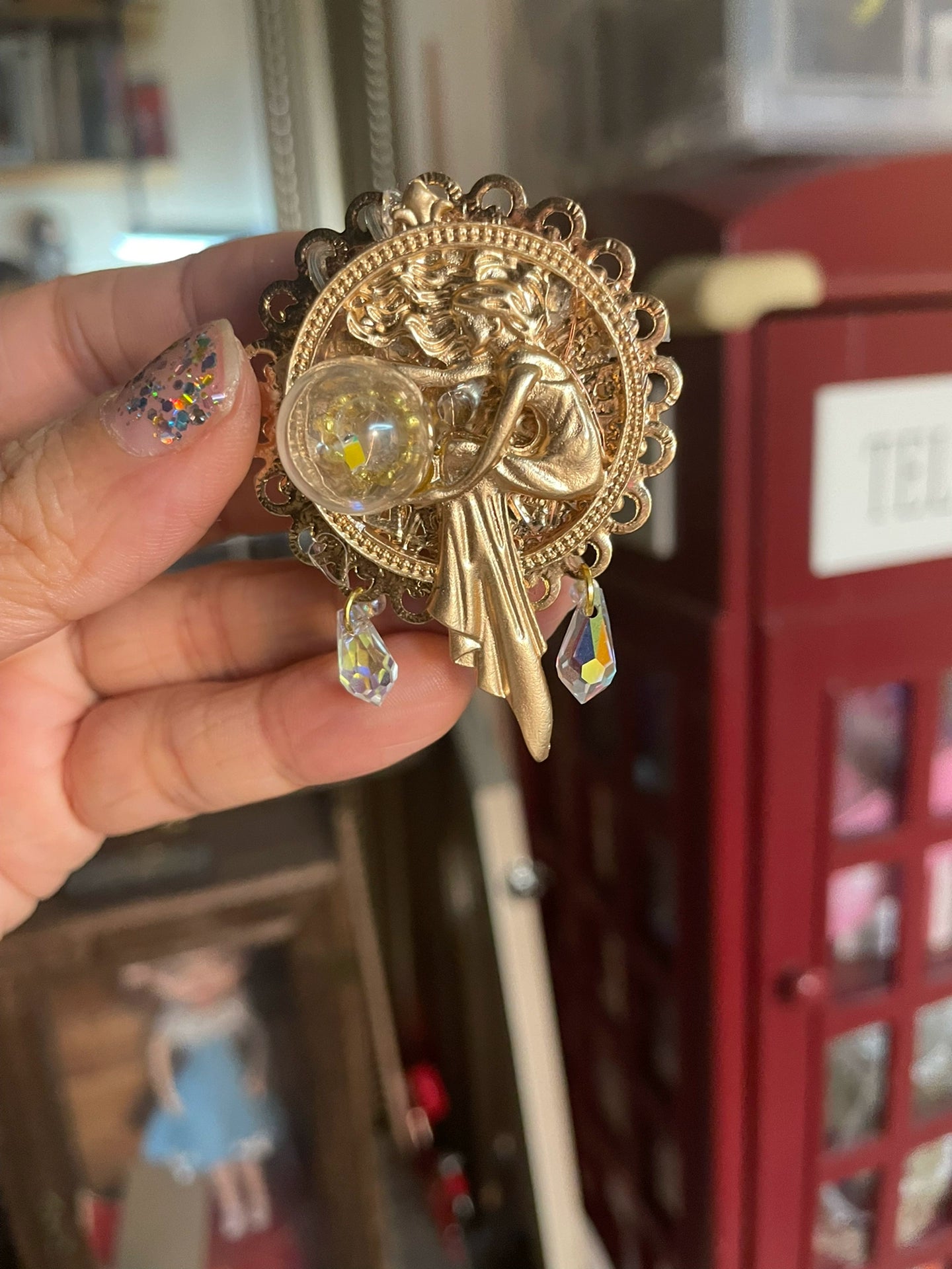 Lámpara de techo para casa de muñecas en miniatura a escala 1:12 con control remoto para accesorios de muñecas Blythe