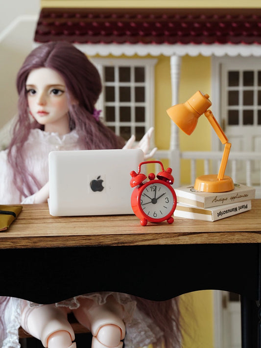 Accesorios BJD a escala 1:3, casa de muñecas a escala 1:4, muebles en miniatura, lámpara, despertador, cuaderno y bolso.