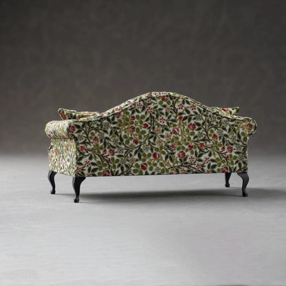 Sofá de dos plazas estilo antiguo a escala 1:12, muebles para casa de muñecas en miniatura