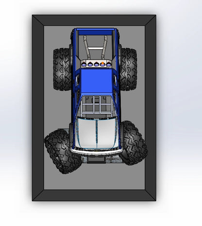 1:6 Scale Chevrolet Monster Truck Crawler 3D Design Blueprint Miniature Model