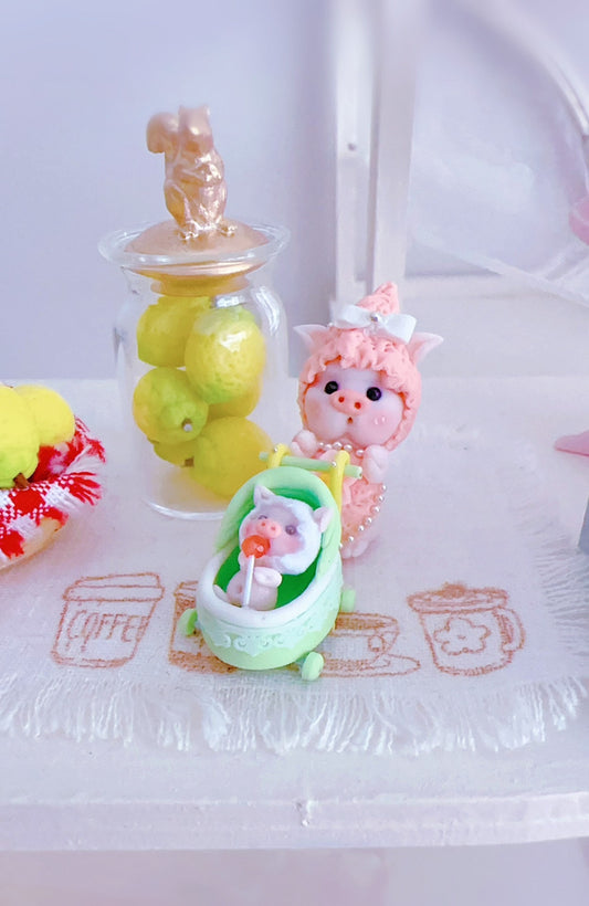 Ensemble de jeu de nourriture miniature pour maison de poupée, série de cochons en argile miniatures à l'échelle 1:12