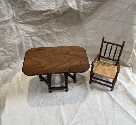 1:6 Scale Folding Vintage Dining Table Miniature Dollhouse Furniture