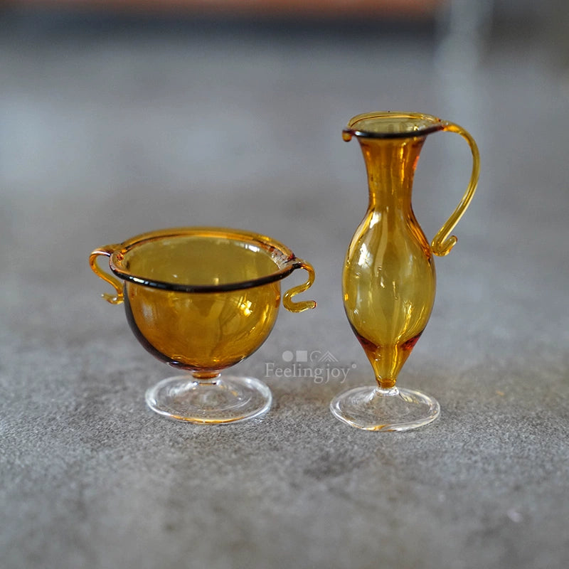 Vase miniature en verre à l'échelle 1:6, pot de fleurs, accessoire pour maison de poupée BJD, artisanat en argile, accessoires de scène DIY