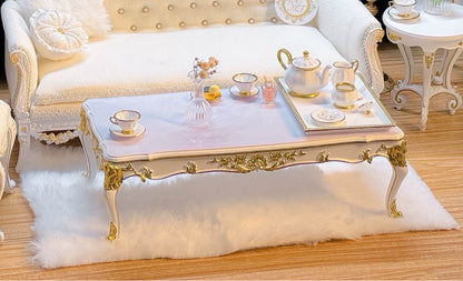 Table basse en bois à l'échelle 1:6, table d'appoint ronde, support haut, lampadaire, meubles miniatures pour maison de poupée
