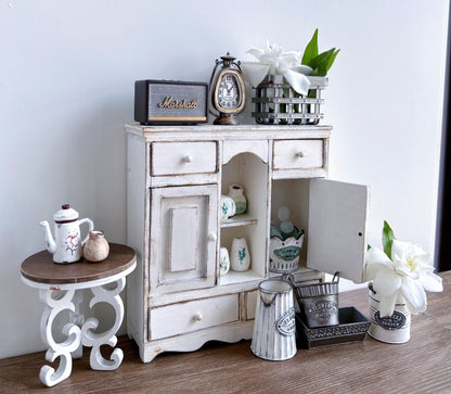 1:6 Scale Miniature Dollhouse Furniture Set Unpainted White Model DIY Craft Kit