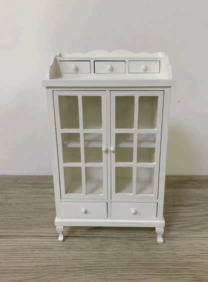 1:6 Scale 1:12 Scale Miniature Dollhouse Furniture Wooden Cabinet Wardrobe Sideboard Vintage Style
