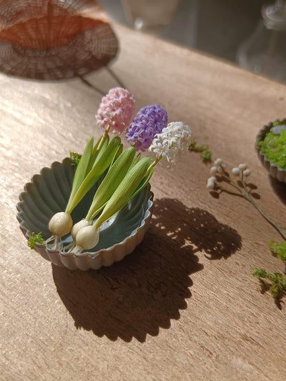 1:6 Scale Miniature Clay Hyacinth Flowers BJD Blythe Dollhouse Decoration Accessories