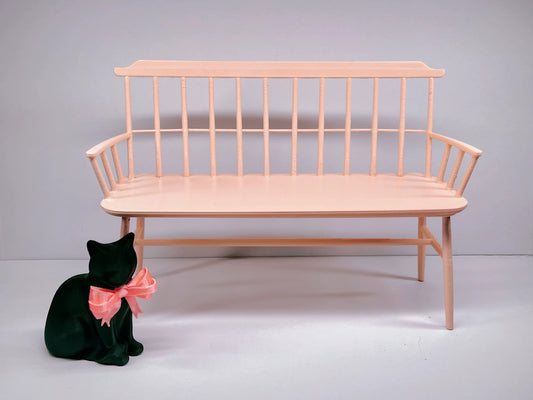Muebles para casa de muñecas BJD a escala 1:6, banco de madera pintado de rosa, decoración en miniatura para sala de estar