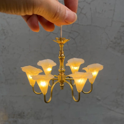 Lustre miniature à l'échelle 1:12 pour maison de poupée BJD, accessoires de meubles pour poupée Blythe