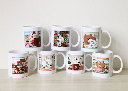 1:6 Scale Miniature Ceramic Mug Line Friends Collectible Dollhouse Accessory