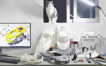 Voiture de drift en nylon blanc à l'échelle 1:10, pièces modifiées, accessoires miniatures