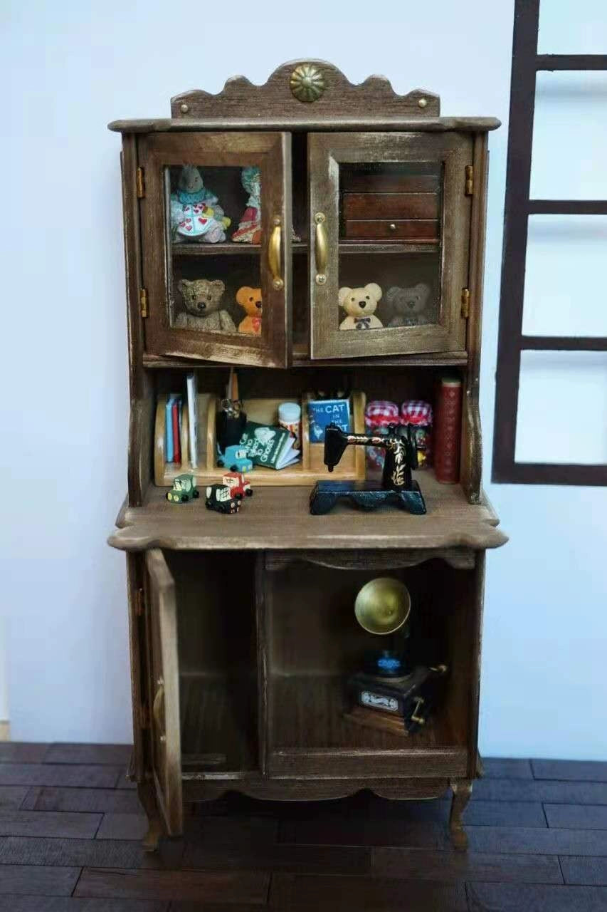 Mueble de madera en miniatura para casa de muñecas BJD Blythe a escala 1:6