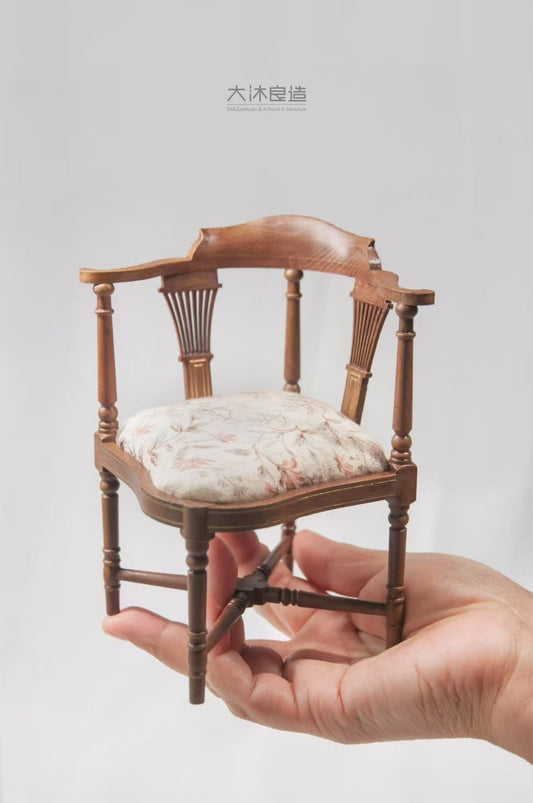 Silla Windsor a escala 1:6, muebles en miniatura, accesorios para casas de muñecas