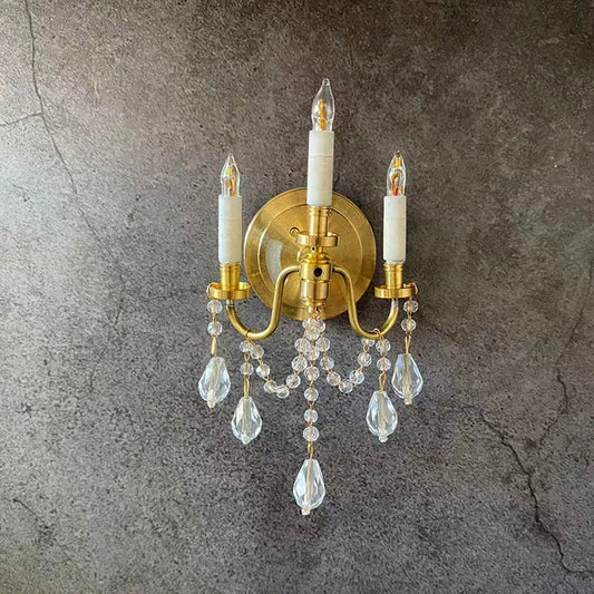 Lámpara de pared de cristal en miniatura a escala 1:6 para casa de muñecas BJD, escena Blythe, accesorios de muebles en miniatura