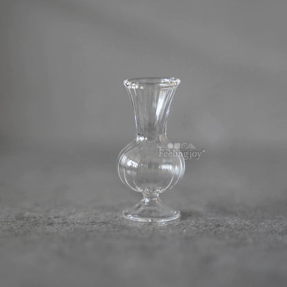 Vase miniature en verre à l'échelle 1:6, pot de fleurs, accessoire pour maison de poupée BJD, artisanat en argile, accessoires de scène DIY