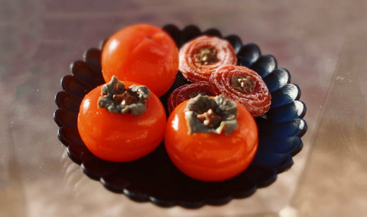 1:12 Scale Miniature Persimmons And Dried Persimmons Set For Dollhouse Kitchen Decor