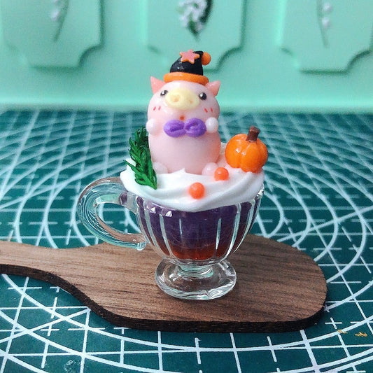 Miniature en argile pour cochon, série de boissons, échelle 1:12, pour maison de poupée, nourriture miniature, jeu, pâtisserie, scène