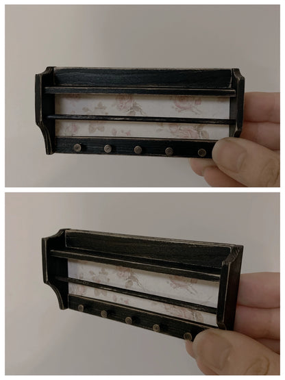 1:6 Scale Vintage Wooden Cabinet Wall Shelf Miniature Dollhouse Furniture For Blythe Doll