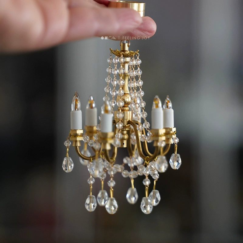 Lustre miniature à LED pour poupée BJD, échelle 1:6, accessoires de photographie pour maison de poupée Blythe Ob11