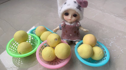 1:12 Scale Soft Clay Miniature Grapefruit With Peeled Section Miniature Dollhouse Food Accessory