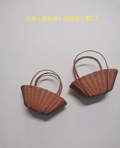 1:12 Scale Miniature Woven Paper Basket Dollhouse Furniture Customizable Color