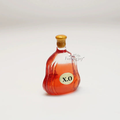 Accessoires miniatures pour maison de poupée, échelle 1:6 et 1:12, fausse bouteille de vin, pièce unique, meuble miniature