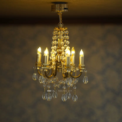 Lustre miniature à LED pour poupée BJD, échelle 1:6, accessoires de photographie pour maison de poupée Blythe Ob11