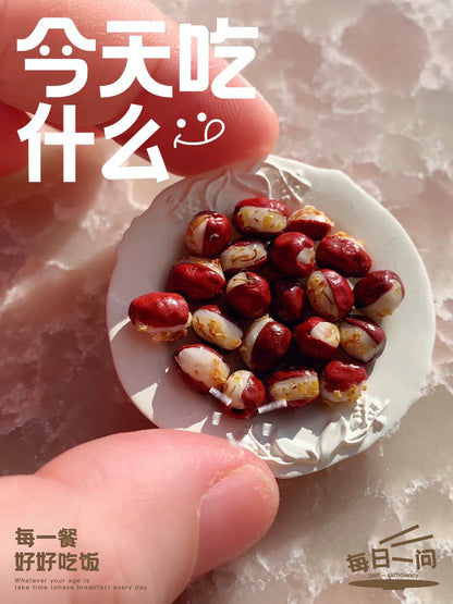 1:12 Scale Miniature Red Date Glutinous Rice Ball Dollhouse Food