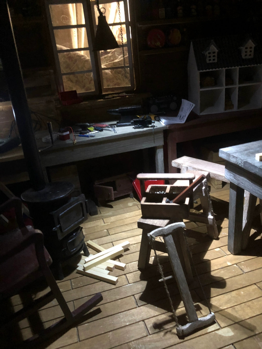 Cabaña de madera a escala 1:6, casa de muñecas en miniatura para muñecas Blythe BJD, muebles en miniatura para escenas pequeñas.