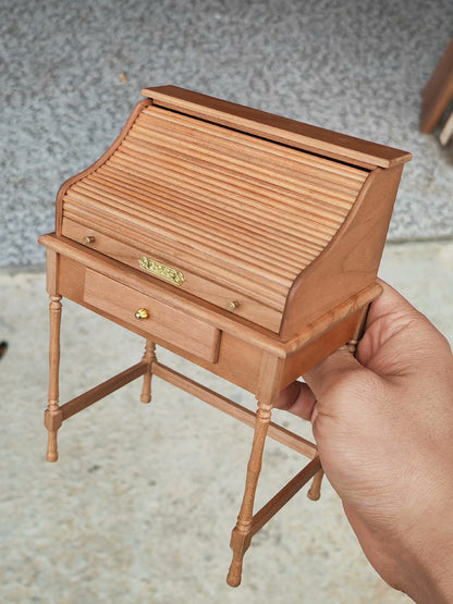 Bureau à volet roulant miniature à l'échelle 1:6 pour maison de poupée Blythe