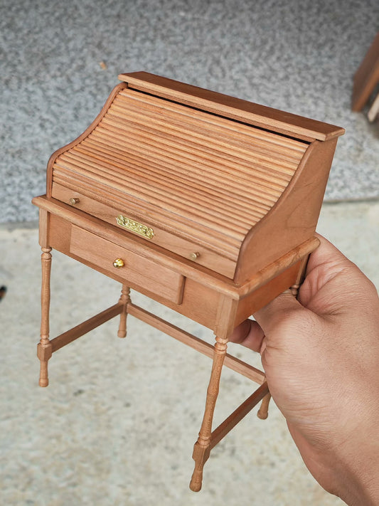 Bureau à volet roulant miniature à l'échelle 1:6 pour maison de poupée Blythe